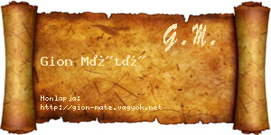 Gion Máté névjegykártya